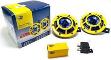HELLA H31000001 Sharptone 12V High Tone / Low Tone Twin Horn Kit with Yellow ...