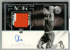 2021-22 Panini Noir Quentin Grimes #339 Rookie Patch Auto /99 Black and White