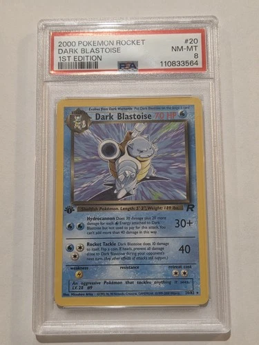 2000 POKEMON ROCKET #20 DARK BLASTOISE 1ST EDITION PSA: NM-MT 8