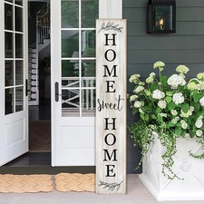 Home Sweet Home Porch Sign Wooden Welcome Sign Vertical Hanging Signs For Sta...