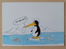 Postkarte Pinguin Fisch  Ich hab ihn  Uli Ste...