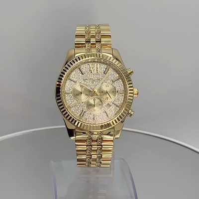 MICHAEL KORS MK8579 Lexington Chronograph Gold Unisex Watch | eBay