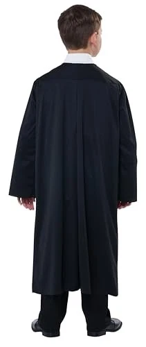 Унисекс судья костюм наряд с кружевной воротник платье вверх размер S M черный - Изображение 3 из 4