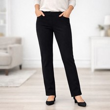 Eileen Fisher Pull On Pants Small Black Straight Leg minimalist old money luxury