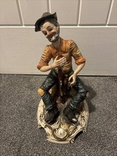 Capodimonte Porcelain Figurine Old Man Wood Cutter Vintage