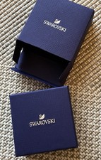 boite vide coffret à bijoux et boucles d'oreilles SWAROVSKI marine + étui