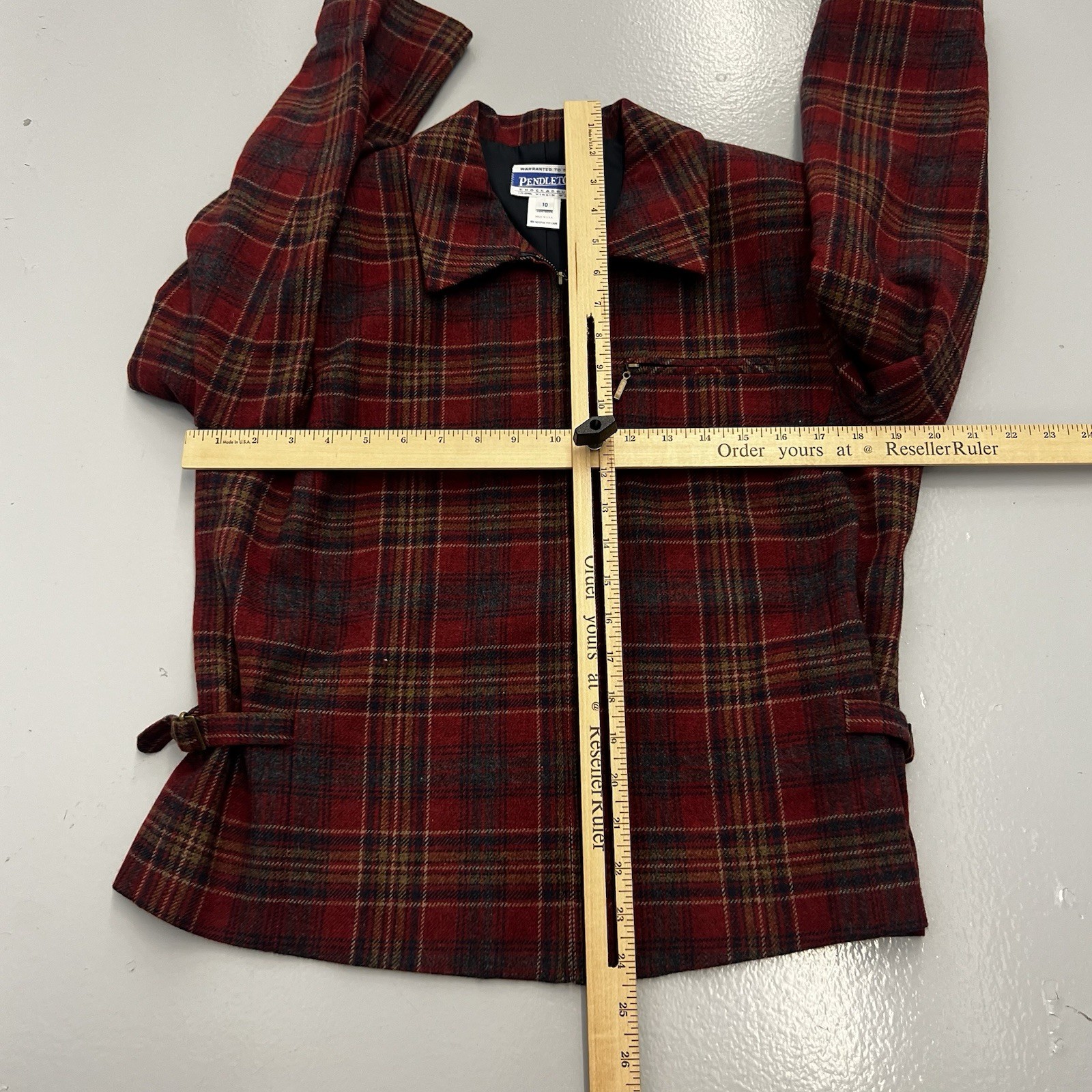 Pendleton Knockabouts Virgin Wool Zip Jacket Burg… - image 9