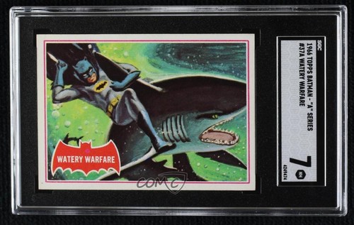 1966 Topps Batman Red Bat #37A Watery Warfare — SGC 7