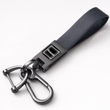 Genuine Leather Car Keychain Accessories with Smooth Black Leather Car Keychain