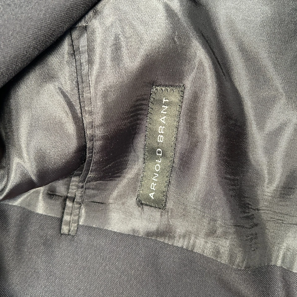 Chaqueta Blazer Arnold Brant Para Hombres 42 L-T Abrigo Deportivo Azul Marino Lana Dos Botones Dorados Foto 3 de 4