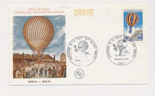 D340419 France FDC Centenary Balloon Mail