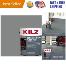 High-Durability 1 Gallon Epoxy Acrylic Floor Paint, Slate Gray, Satin Finish