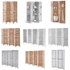Uimoso Wood Room Divider Wooden Screen 4/6/8 Panel Room Separation Home Office