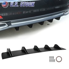 For Audi A3 A4 S3 S4 A5 A6 Rear Diffuser 10 Fins Bumper Lip Splitter Spoiler