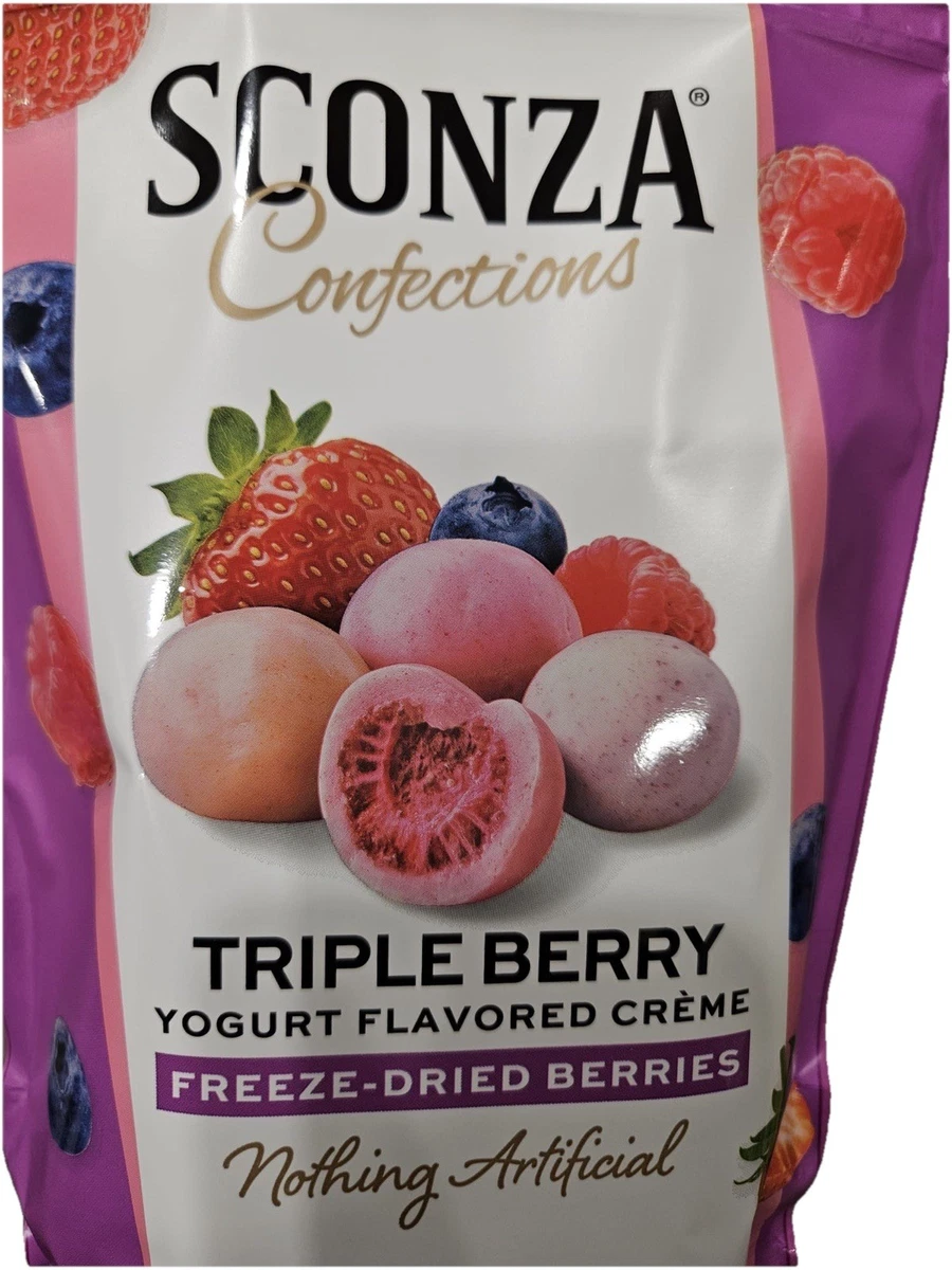 Sconza Confections Triple Berry Yogurt Flavored Crème Freeze Dried