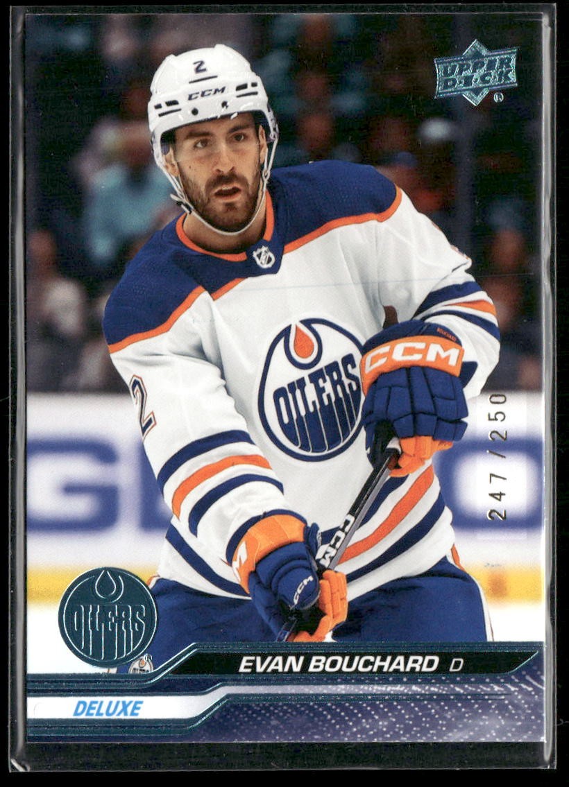 2023-24 Upper Deck Evan Bouchard Deluxe /250 #71 Edmonton Oilers