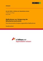 Anonymous | MaßNahmen Zur Steigerung Der Mitarbeitermotivation | Taschenbuch