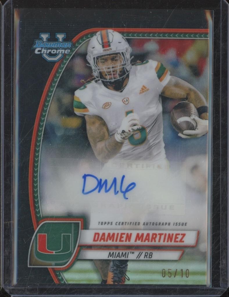 2024 Bowman University Chrome DAMIEN MARTINEZ Auto BLACK Refractor /10 REF7