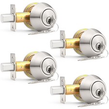 Probrico 4 Pack Keyed Alike Combo Packs Single Cylinder Deadbolts Brushed
