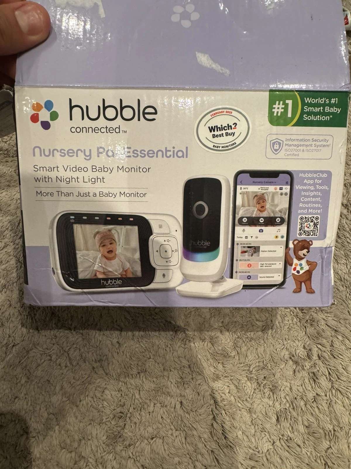 HUBBLE CONNECTED WIFI NURSERY PAL ESSENTIALS SMAR Baby Monitor VGC