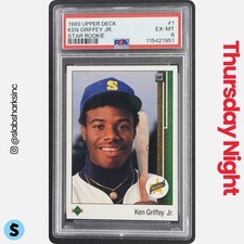 1989 UPPER DECK #1 KEN GRIFFEY JR. RC ROOKIE PSA 6