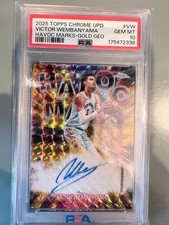 25-26 Topps Chrome Update Victor Wembanyama Havoc Marks Auto Gold Geo /50 PSA 10