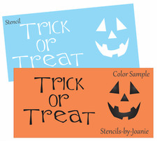 Stencil Trick Treat Pumpkin Jack Face Halloween Holiday Seasonal Craft DIY Signs