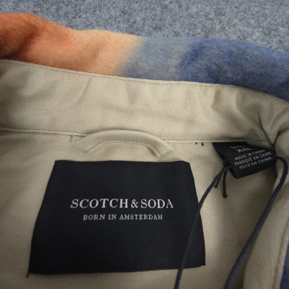 Scotch & Soda Jacket Mens 2XLARGE Orange Overshirt Long Sleeve Logo Size 2XL NWT - Image 3 of 4