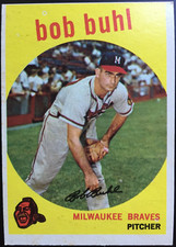 1959 Topps #347  BOB BUHL  Milwaukee Braves  MLB baseball card  EX+