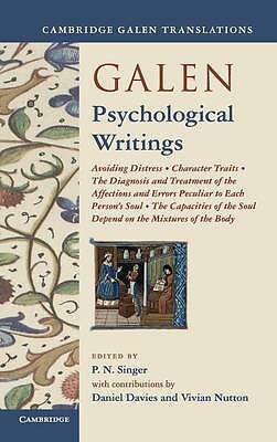 Galen: Psychological Writings Davies Nutton Singer Hardback 9780521765176