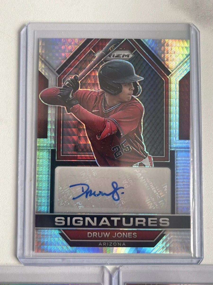 2023 Panini Prizm Baseball Druw Jones Signatures Hyper Prizm Auto SP + Silver