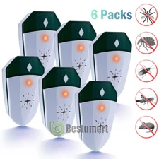 6 Pest Reject Pro Ultrasonic Repeller Home Bug Fly Mites Spider Defender Roaches