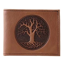 Oberon Design Leather Men's Wallet Tree of Life