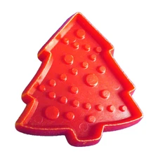 Hallmark COOKIE CUTTER Christmas Vintage TREE RED Plastic MINI HARD