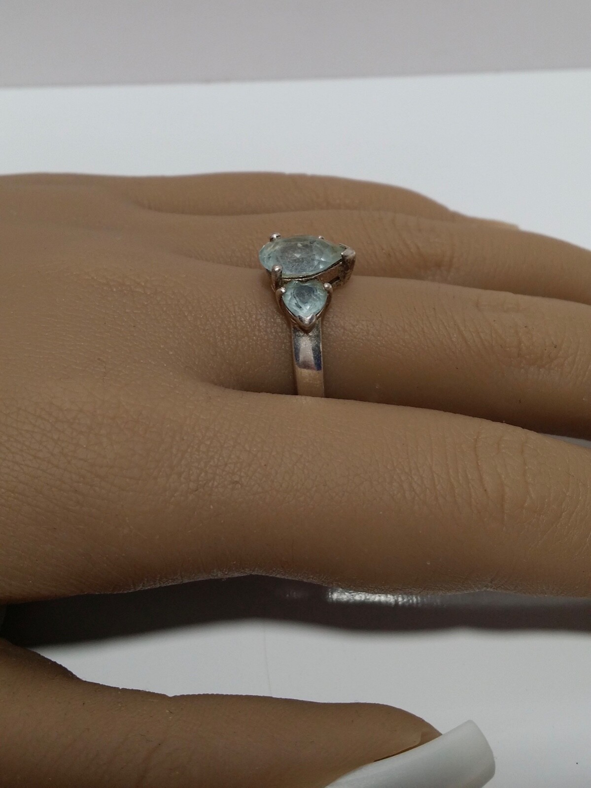 Three Topaz Solid Sterling Silver 925 Ring Size 9… - image 4