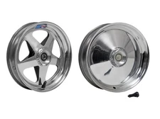 10" x 2" DWT Spoked or Solid Wheel  Polished Aluminum 5/8" Bearings JR Dragster