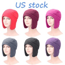 Unisex Camping Thermal Fleece Hat Ear Warmer Winter Hat Bike Helmet Earflap Hat