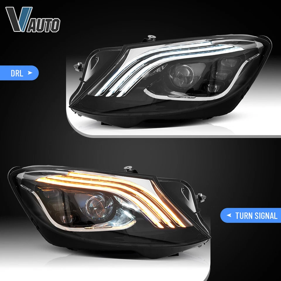 VLAND LED Headlights For 2014-17 Mercedes Benz S-Class Maybach Sequential A Pair Foto 3 de 4
