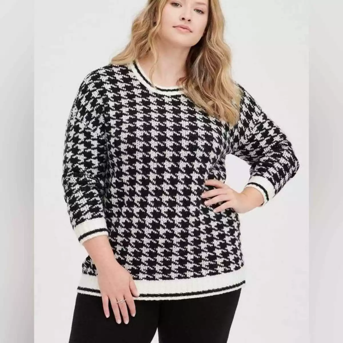 Torrid Houndstooth Pullover Crewneck Sweater Size 2 eBay