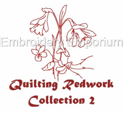 QUILTEN REDWORK COLLECTION 2 - MASCHINENSTICKMOTIVE AUF USB 4X4 & 5X7