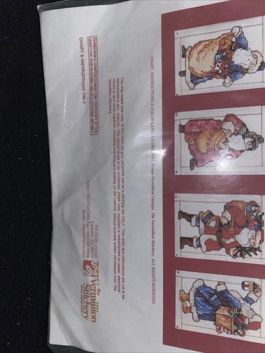 Vermillion Stitchery ~ Bearing Gifts # 092 ~ Santa Ornaments Counted Cross Chart - Picture 3 of 4