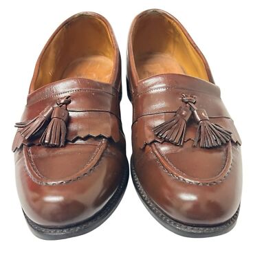 Allen Edmonds Newport Men Sz 11B Burgundy Leather Kiltie Tassel Loafers USA Made Allen Edmonds Newport Men Sz 11B Burgundy Leather Kiltie  main image 4