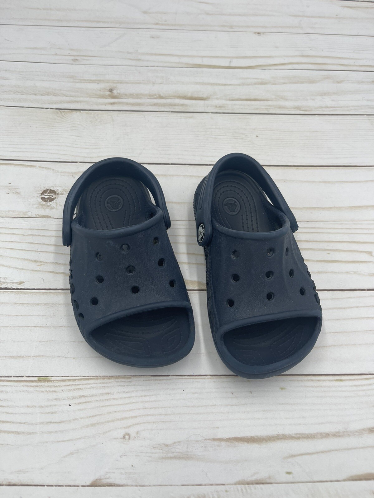 Crovs Niños Talla 8/9 Puntera Abierta Zapatos Sin Cordones Azul Marino Sandalias Agua Exterior