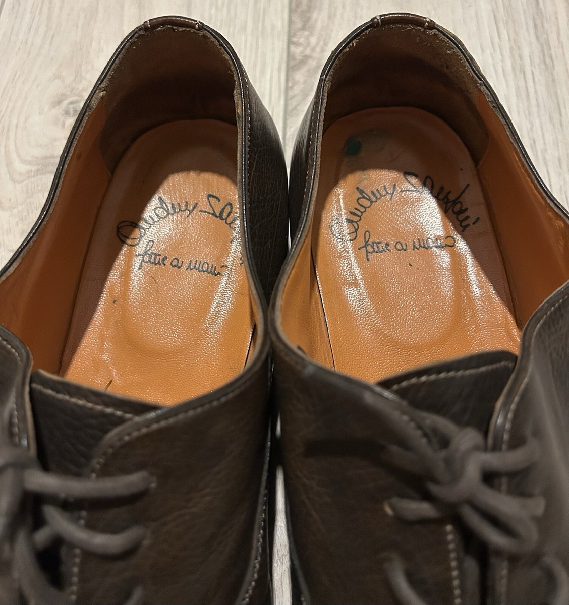 Andrea Santoni Made in Italy Brown Leather Dress Shoes Men display picture 3