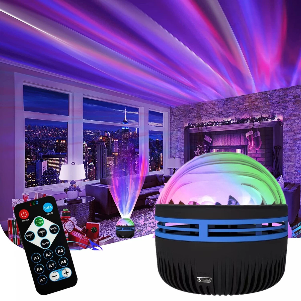 Northern Lights Aurora Galaxy Projector Lamp Star Projection Night Light Kids
