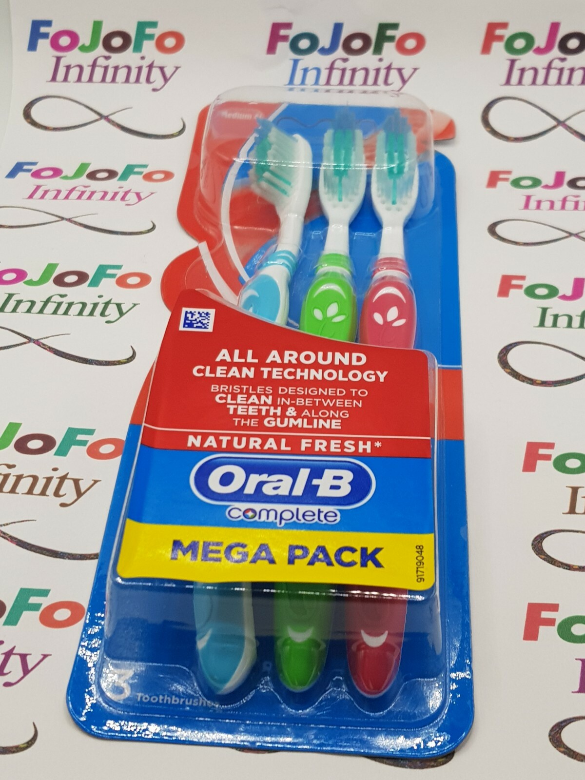 5 X Oral B Manual Toothbrush Aqua Blue Red Medium Soft Bristles 3 