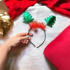 Christmas Tree Headband Green  Red Fun Party Hair Band Xmas Holiday Accessories