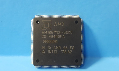 IC Microcontroller, AM186CH-50KC, AMD, 16-Bit, FLASH  50MHz, CMOS, PQFP160