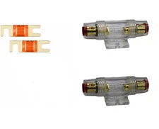 2 IMC Audio 70 Amp Mini ANL and 2 Fuse Fuse holder 4 6 8 Gauge Car Audio Gold