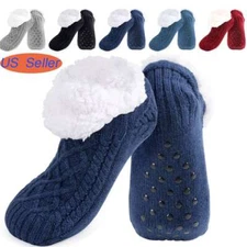 Women Slipper Socks with Gripper Winter Non Slip Thick Warm Cozy Shoes Anti-slip